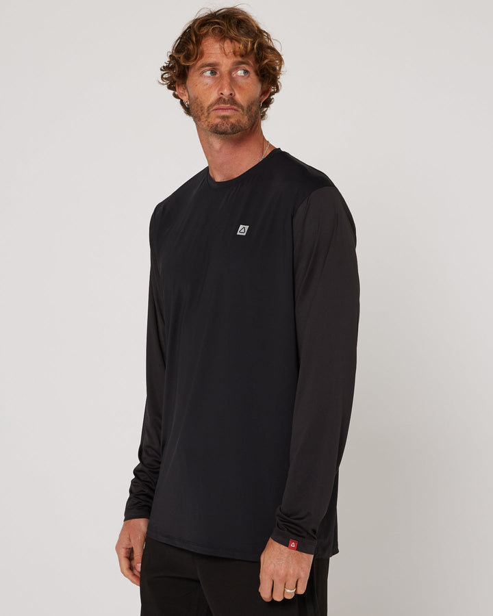 Wetsuit & Protection FOLLOW Hybrid Tee L/S charcoal/black