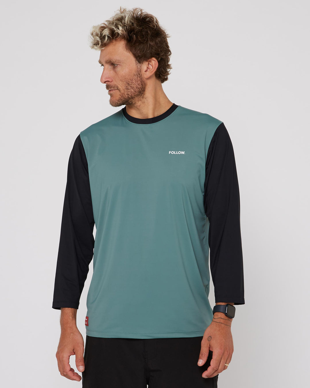 Wetsuit & Protection FOLLOW Water Raglan 3/4 Tee black/olive