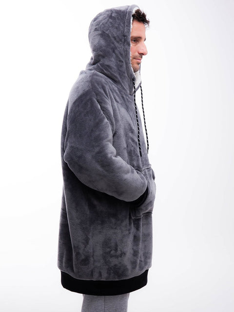 Accessories ALL-IN Plaid Poncho 100% Recycled charcoal