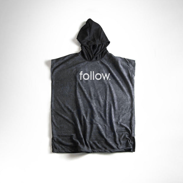 Accessories FOLLOW Towelie Poncho black/grey L